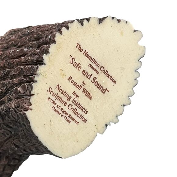 Lot Of 4 Vintage 90s Hamilton Collection By Russell Willis Owl Figurines Rustic - Picture 9 of 11